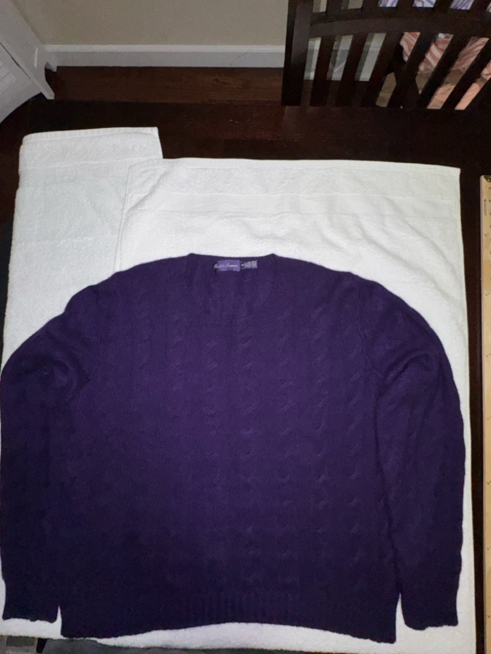 Ralph Lauren Purple Label Woman’s 100% Cashmere Cableknit Crewneck Sweater